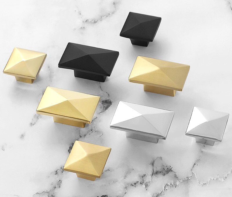 Nickel Square Knob Rectangular Pulls Lynns Hardware