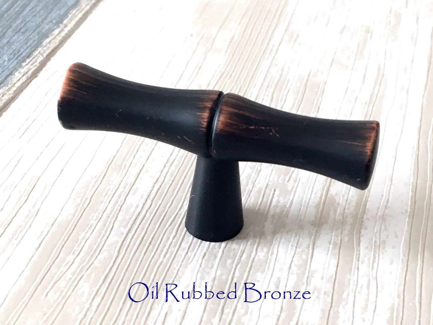 T Shaped Knob Bamboo Drawer Handles, Bronze Gold Pewter Nickel Chrome