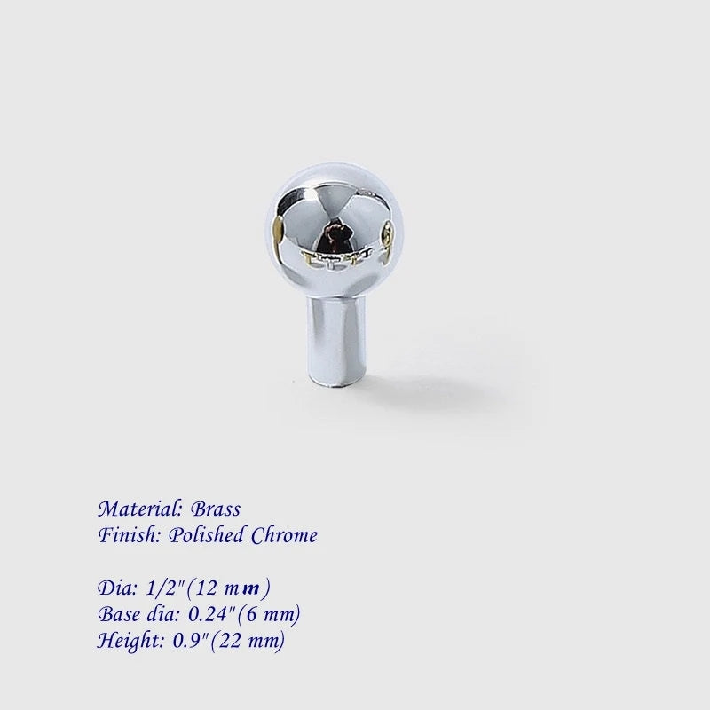 1/2" Dia Small Brass Knob | Tiny Drawer Pulls | Mini Jewelry Box Knobs
