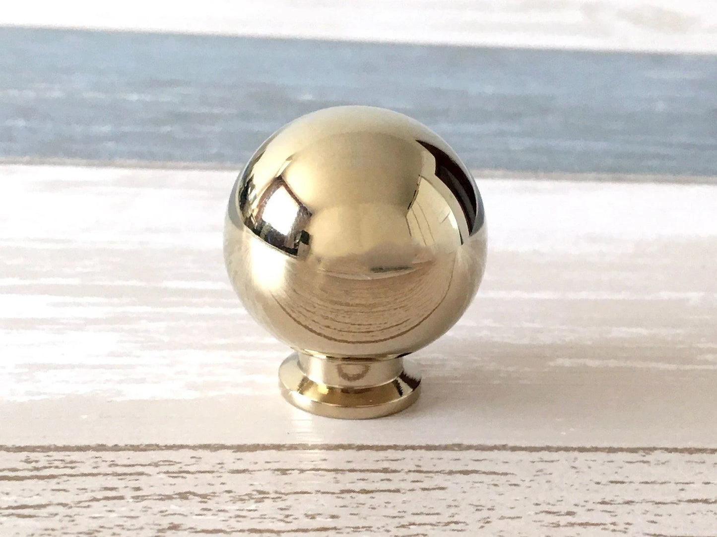 polished brass ball knob 28 mm
