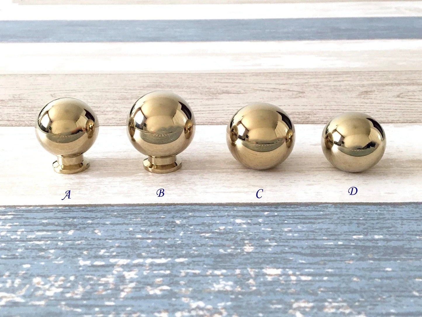 polished brass ball knob