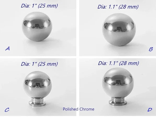 Polished Chrome Ball Drawer Pull Solid Brass Kitchen Cabinet Hardware