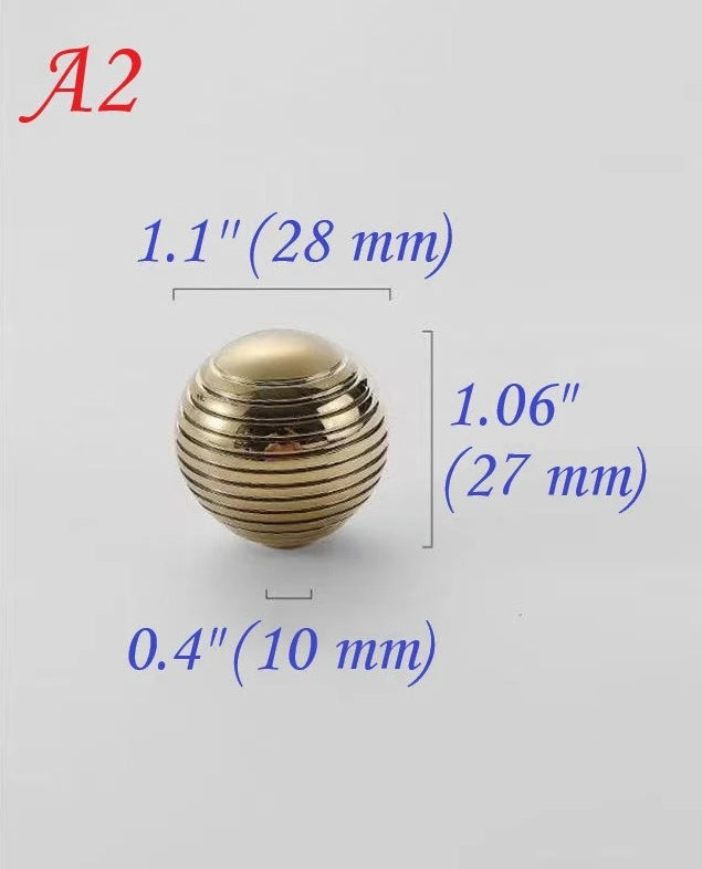 Polished Gold Brass Beehive Drawer Knobs Cabinet Pull Kitchen Hardware