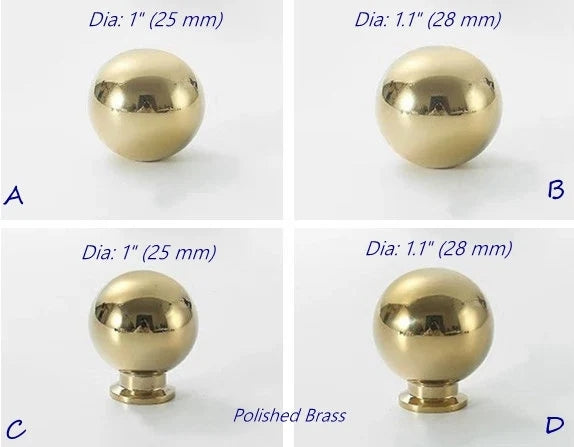 Polished Gold Brass Cabinet Pulls Ball Lynns Hardware