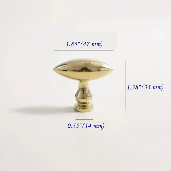 Polished Gold Olive Cabinet Knobs Drawer Pulls Modern Minimalism