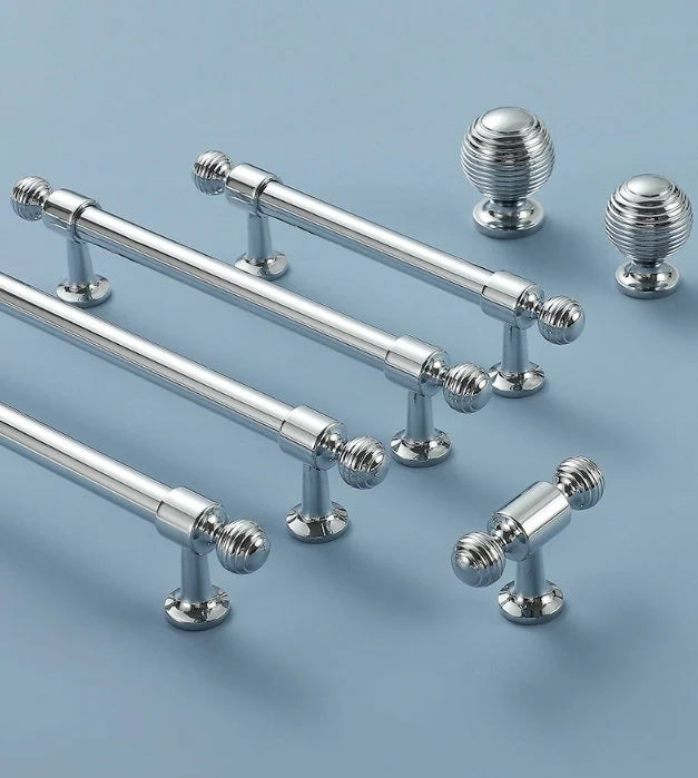 Polished Silver Beehive Cabinet Pulls Kitchen Hardware