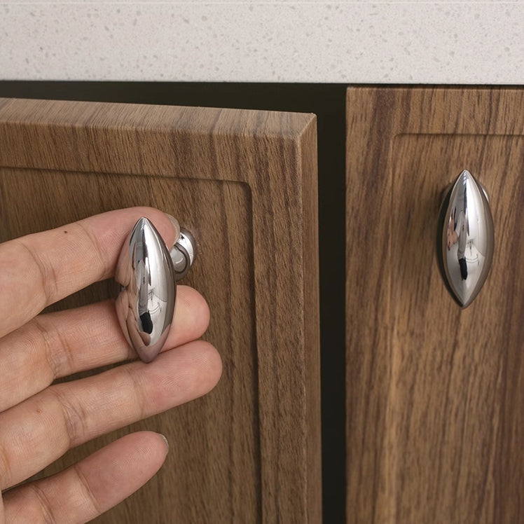 polished chrome Olive Kitchen Cabinet Knob for modern, contemporary interior design