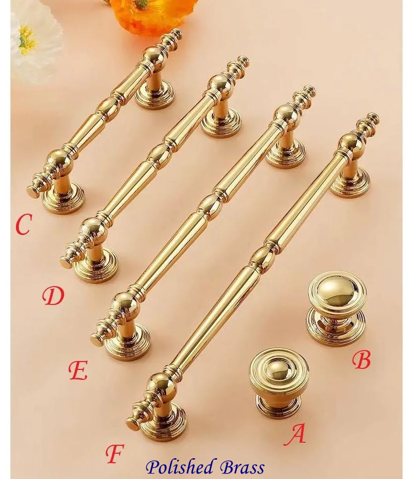 Brass Kitchen Cabinet Handle, European Style MCM Vanity Drawer Pull, Chrome Antique Bronze