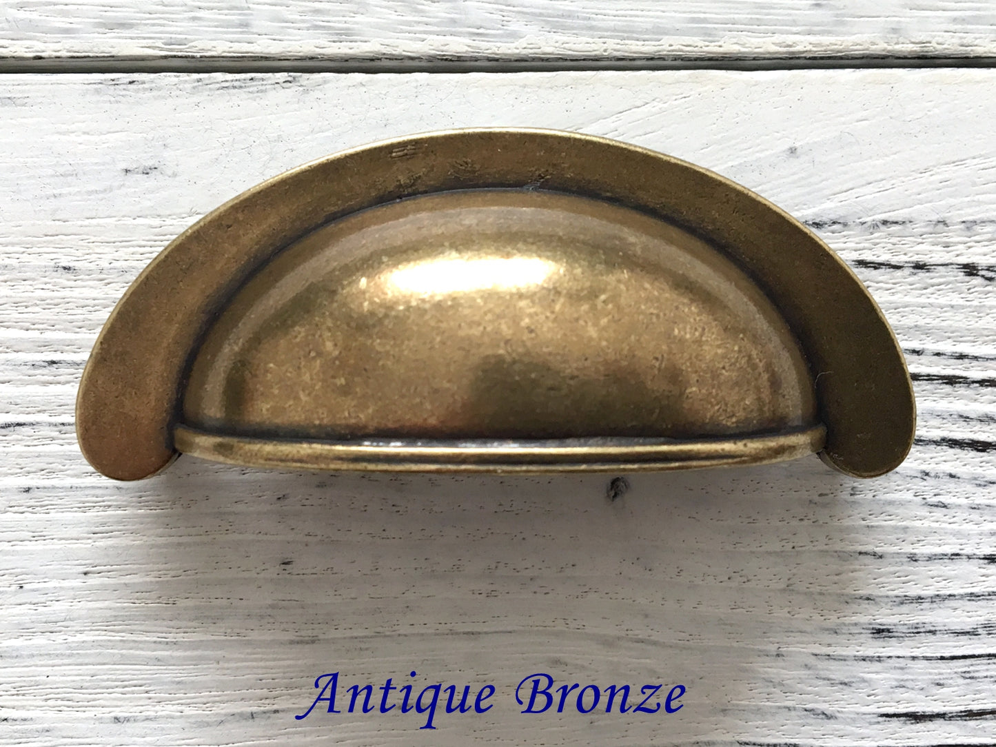 2.75" Cup Drawer Pull Vintage Style, Antique Bronze, Black, Nickel