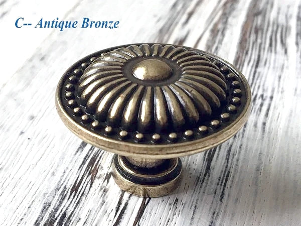 Cabinet Knob, Antique Silver Bronze Brass Black, Vintage Style Hardware