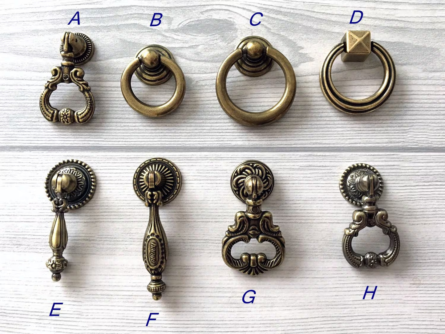 Antique Bronze Drawer Pull Drop Ring Vintage Style Hardware