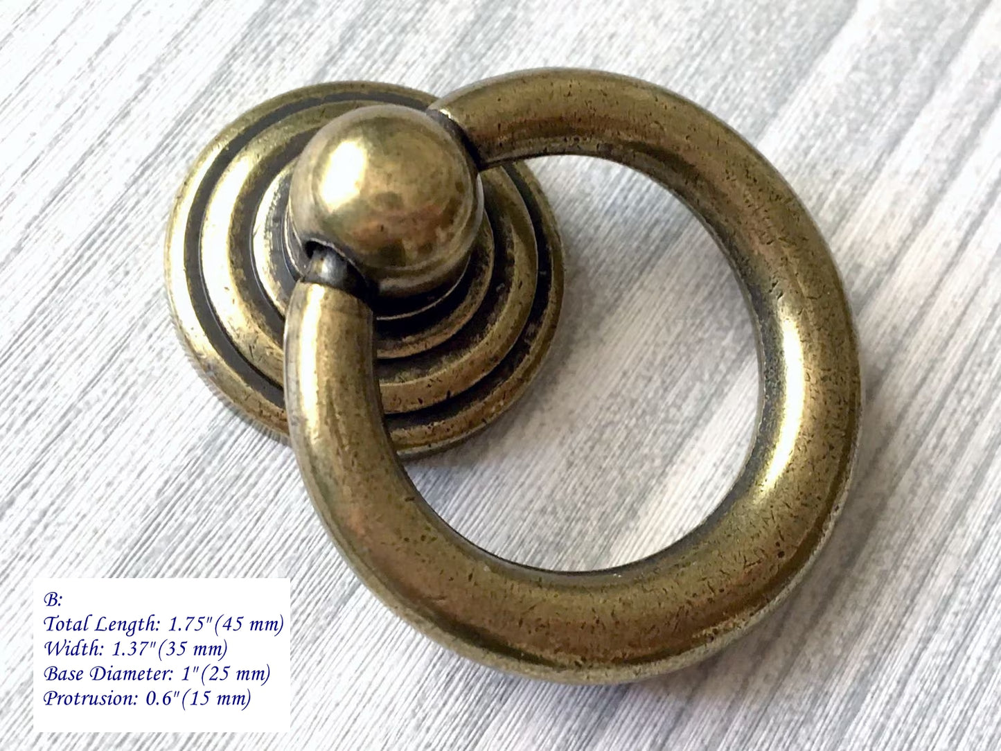 Antique Bronze Drawer Pull Drop Ring Vintage Style Hardware