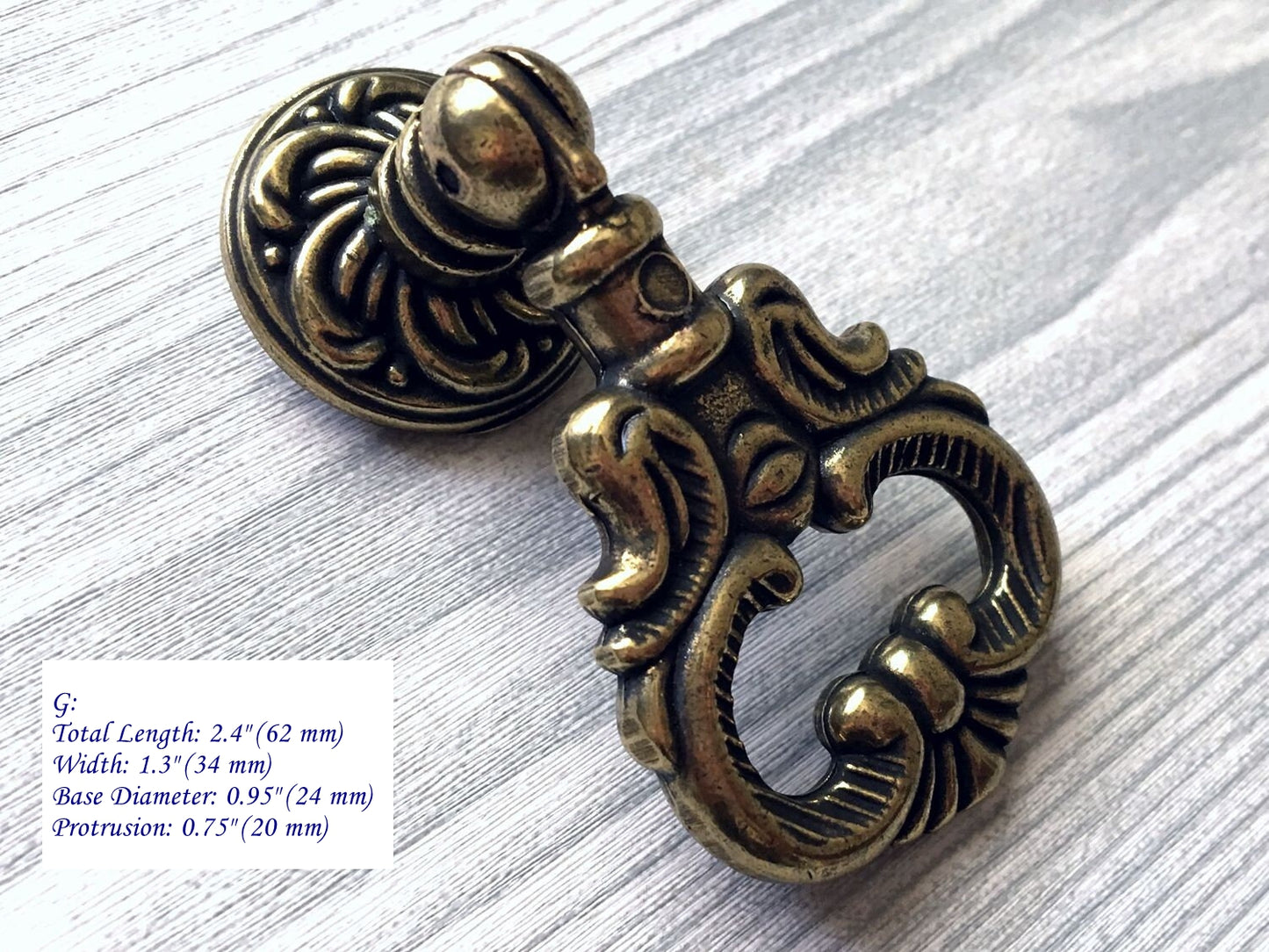 Antique Bronze Drawer Pull Drop Ring Vintage Style Hardware