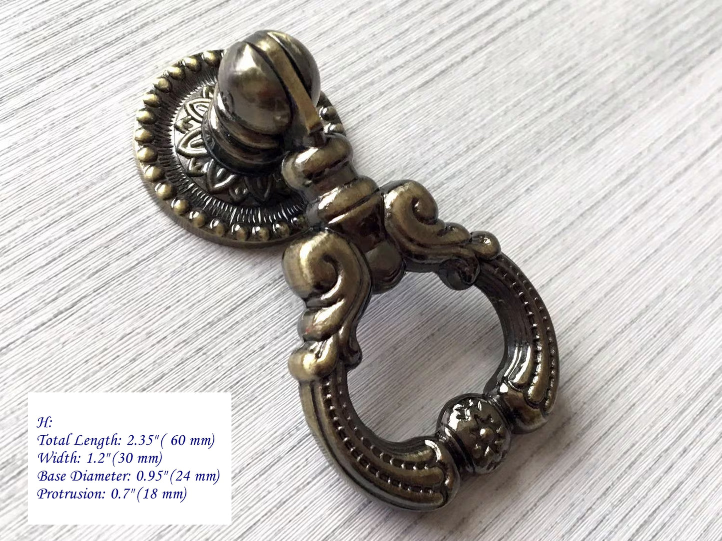 Antique Bronze Drawer Pull Drop Ring Vintage Style Hardware
