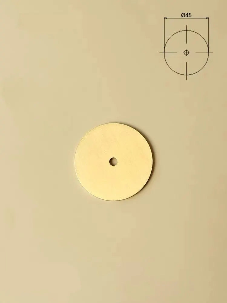 Round Backplates for Drawer Knobs Cabinet Pulls Brushed Brass Lynns Hardware 45 mm