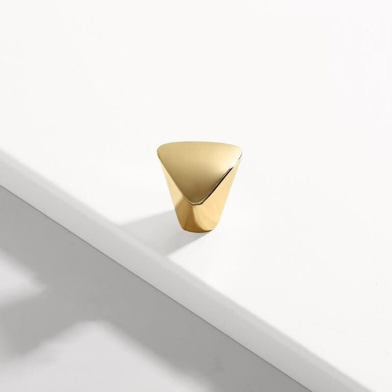 Triangle Pull Cabinet Knob Geometric Modern Minimalist Gold Nickel
