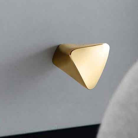 Triangle Cabinet Knob, Geometric Modern Drawer Pull, Gold Nickel