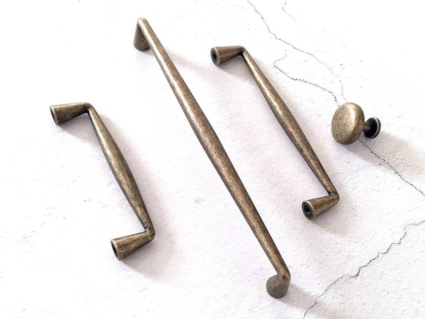 Simple Slim Antique Bronze Cabinet Pull Handles Dresser Drawer Knobs Kitchen Hardware