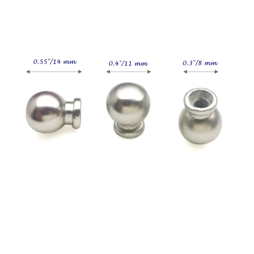 7/16" 11 mm Dia Jewelry Box Knobs Small Nickel Silver Drawer Pulls Tiny
