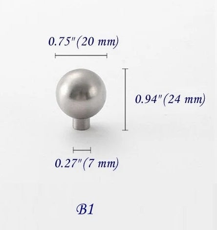 Small Nickel Cabinet Knobs Brass Ball Dresser Drawer Pulls Kitchen Hardware 20 mm