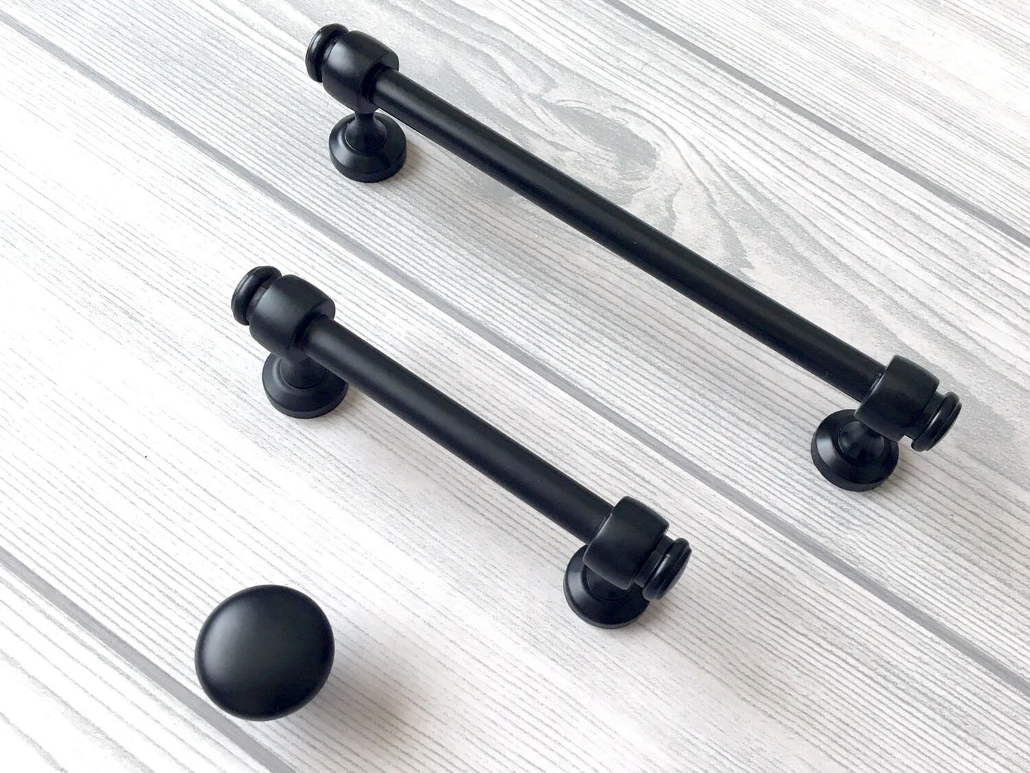 Poignée de tiroir noire pour armoire, 3,5" x 6" | Centres