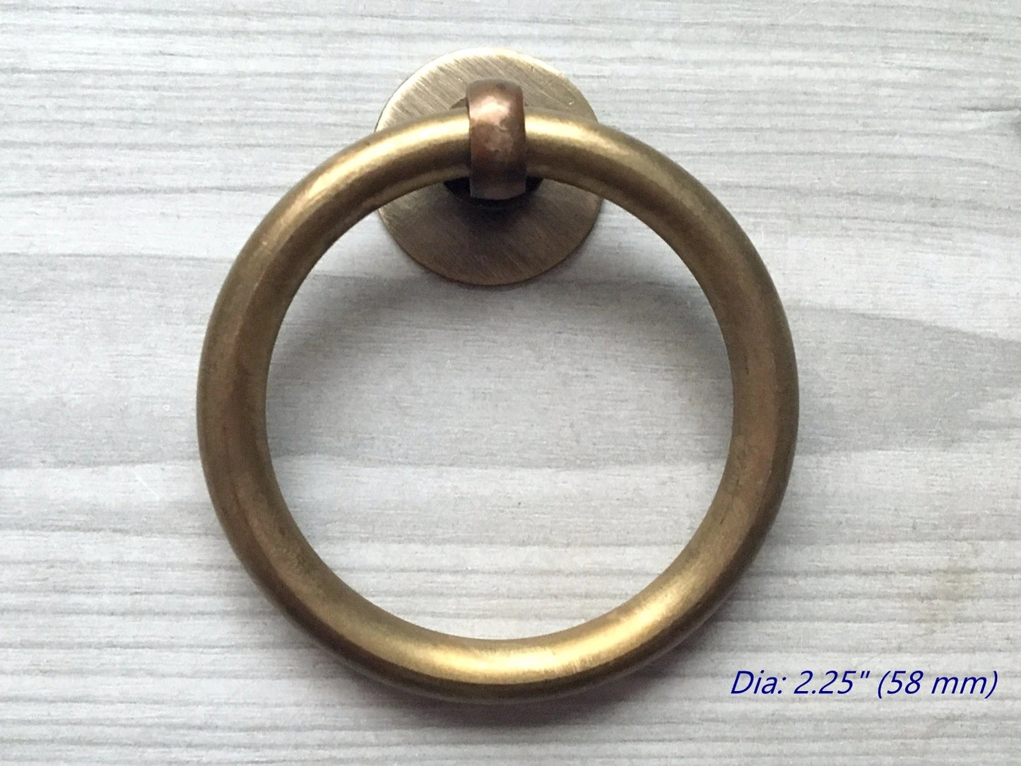 Poignée de commode en laiton, bouton de tiroir à anneau, bronze antique, non laqué