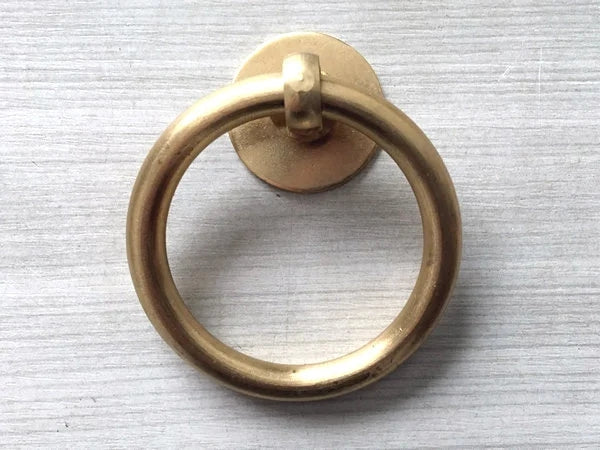 Poignée de commode en laiton, bouton de tiroir à anneau, bronze antique, non laqué