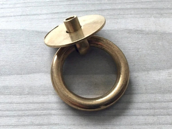 Poignée de commode en laiton, bouton de tiroir à anneau, bronze antique, non laqué