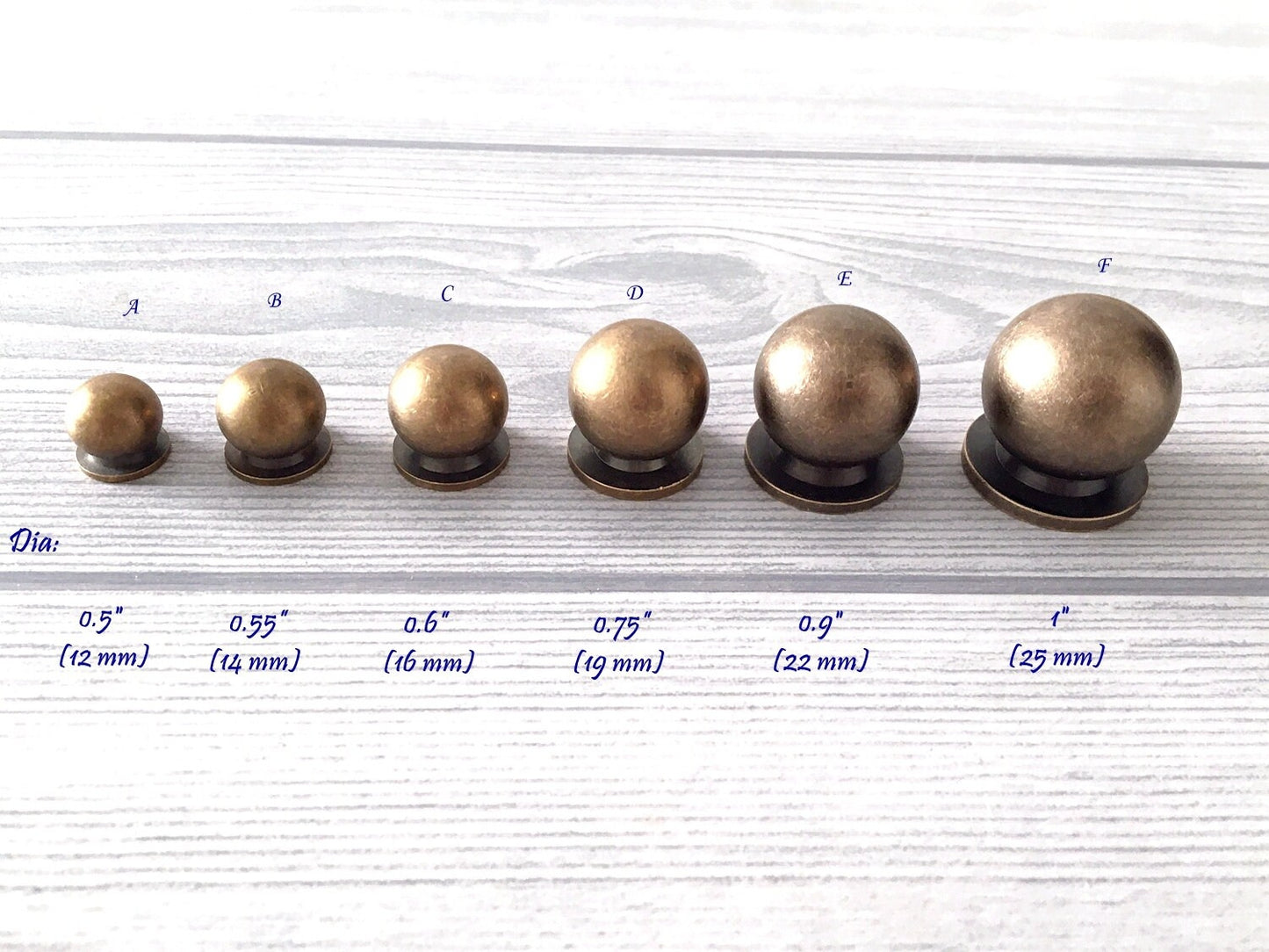 Tiny Brass Knobs Antique Bronze