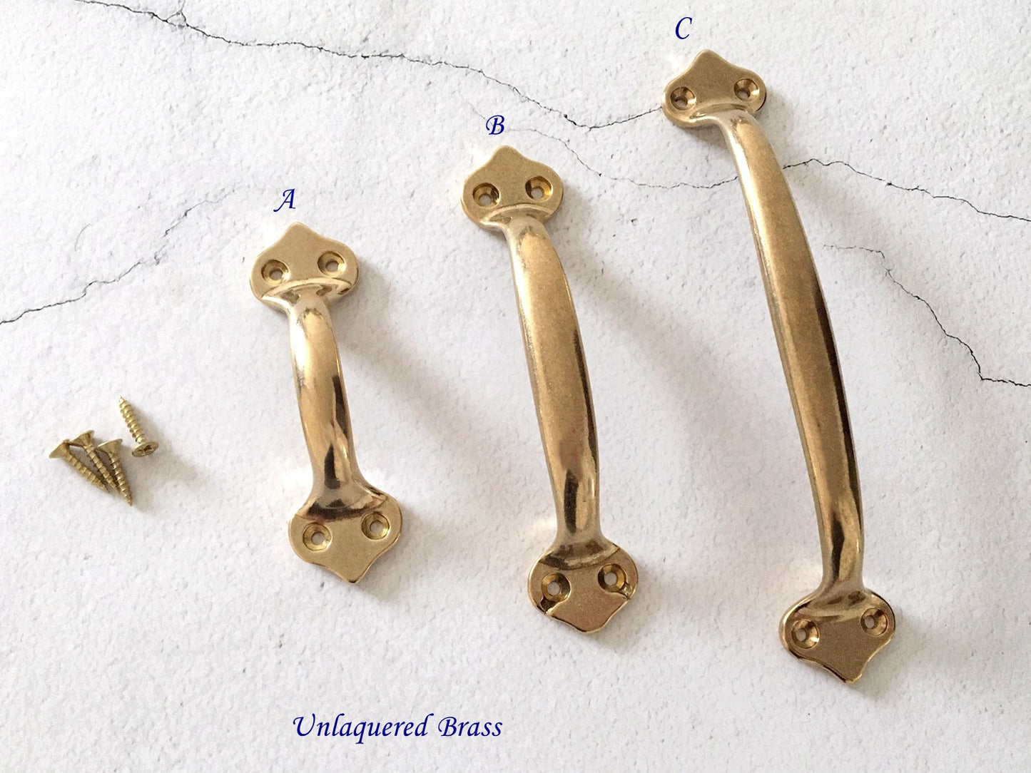 Brass Drawer Pulls, Front Screws, Unlaquered Brass, Brushed Gold, Antique Bronze