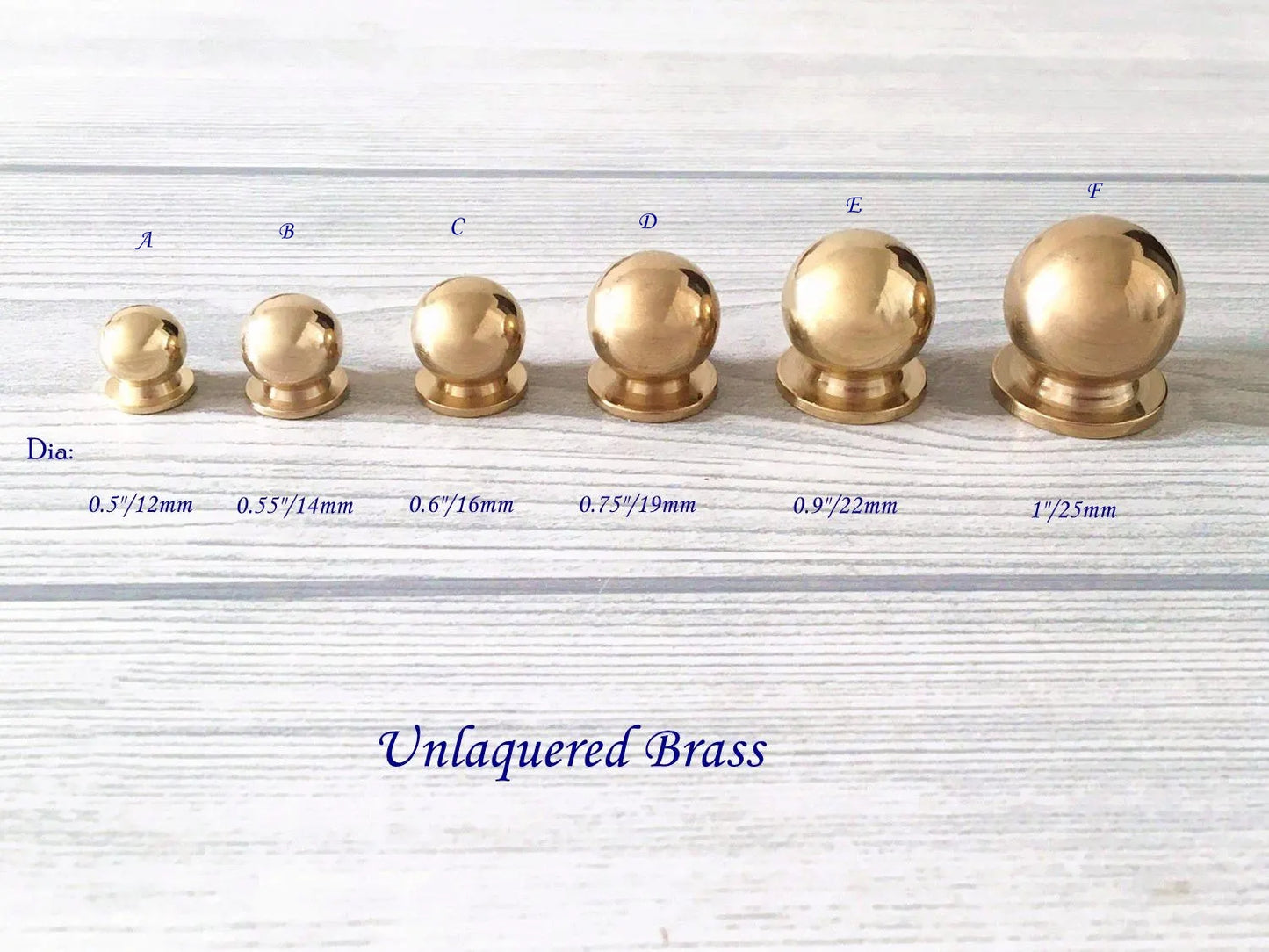 Unlaquered Brass Cabinet Knobs Small