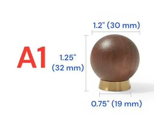 Walnut Brass Drawer Knobs Kitchen Cabinet Pulls