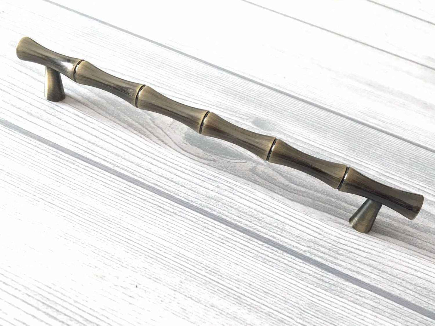 Bamboo Cabinet Handle & T-shaped Knob - Brushed Bronze