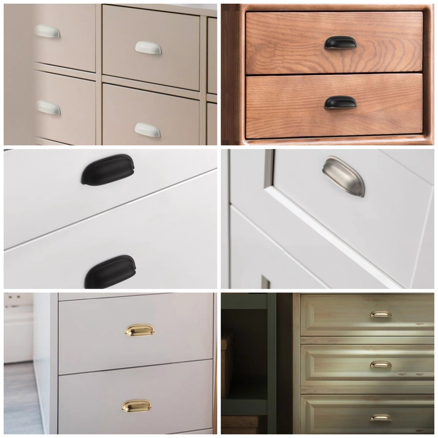 2.5" 2 1/2" 64 mm Cup Drawer Pull Handles - 8 Finishes