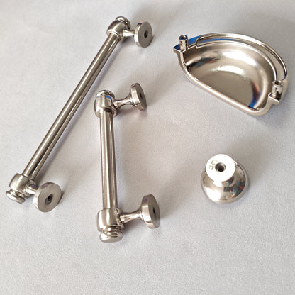 3" 3.5" 6" Nickel Cabinet Bar Handle & Cup Drawer Pull - LynnsHardware