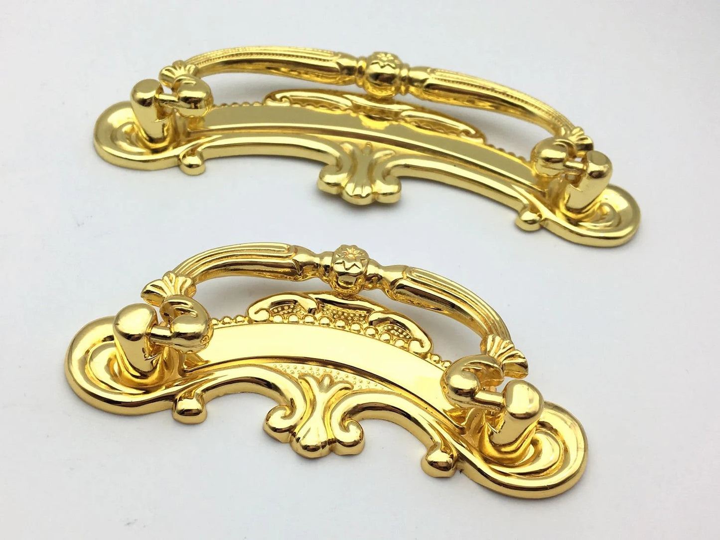 Ornate Gold Bail Drawer Pull, 2.5" 3.75" Centers