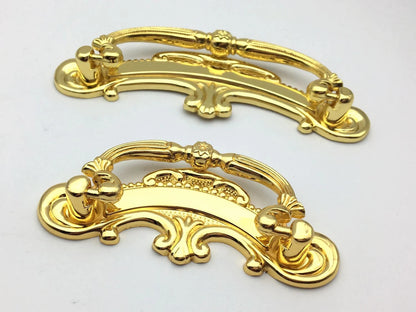 Ornate Gold Bail Drawer Pull, 2.5" 3.75" Centers