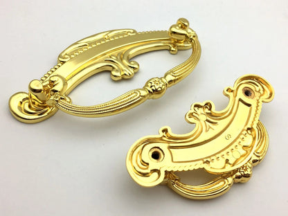 Ornate Gold Bail Drawer Pull, 2.5" 3.75" Centers