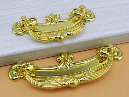 Ornate Gold Bail Drawer Pull, 2.5" 3.75" Centers