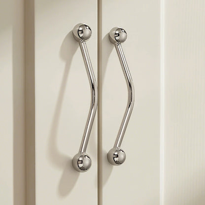 Shiny silver Nordic kitchen cupboard pulls made