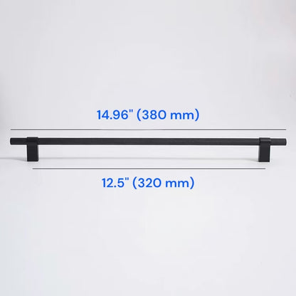 Knurled Cabinet Bar Pulls 96 128 224 320 mm, Brass / Matte Black, Sleek Modern Kitchen Hardware