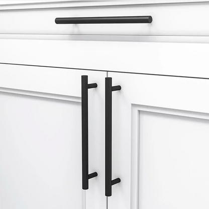 Matte black cupboard bar handles for modern minimalist interior 