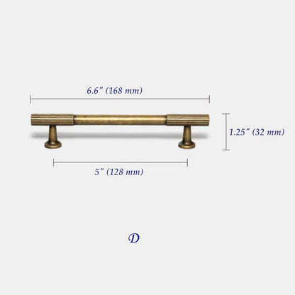 Antique Bronze Fluted Cabinet Pulls, Knurled Drawer Knobs, Kitchen Hardware
