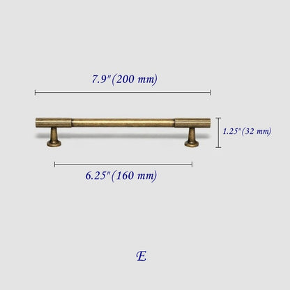 Antique Bronze Fluted Cabinet Pulls, Knurled Drawer Knobs, Kitchen Hardware
