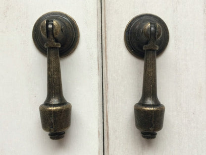 Drop Pulls Vintage Look Drawer Knob Antique Bronze Black