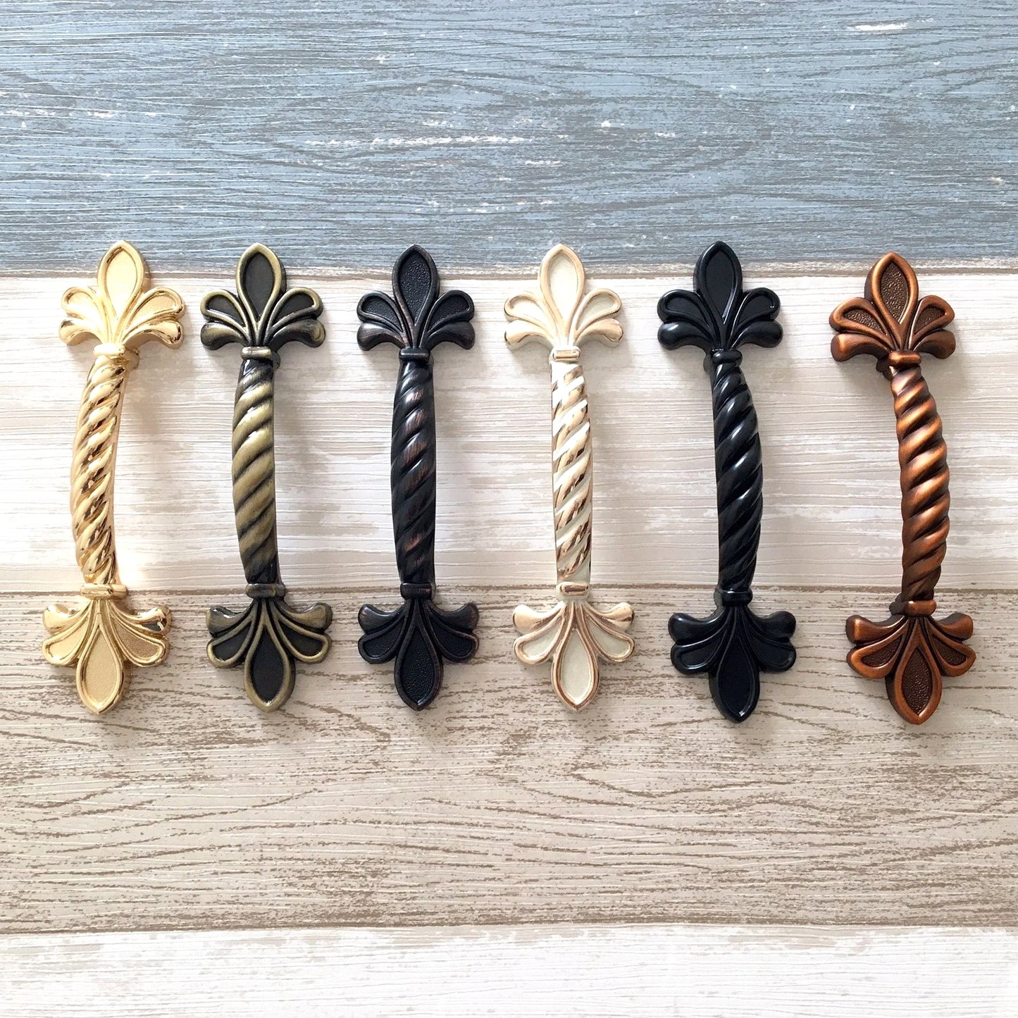 2.5" 64 mm Fleur De Lis Cabinet Pull, Vintage Style Drawer Handle