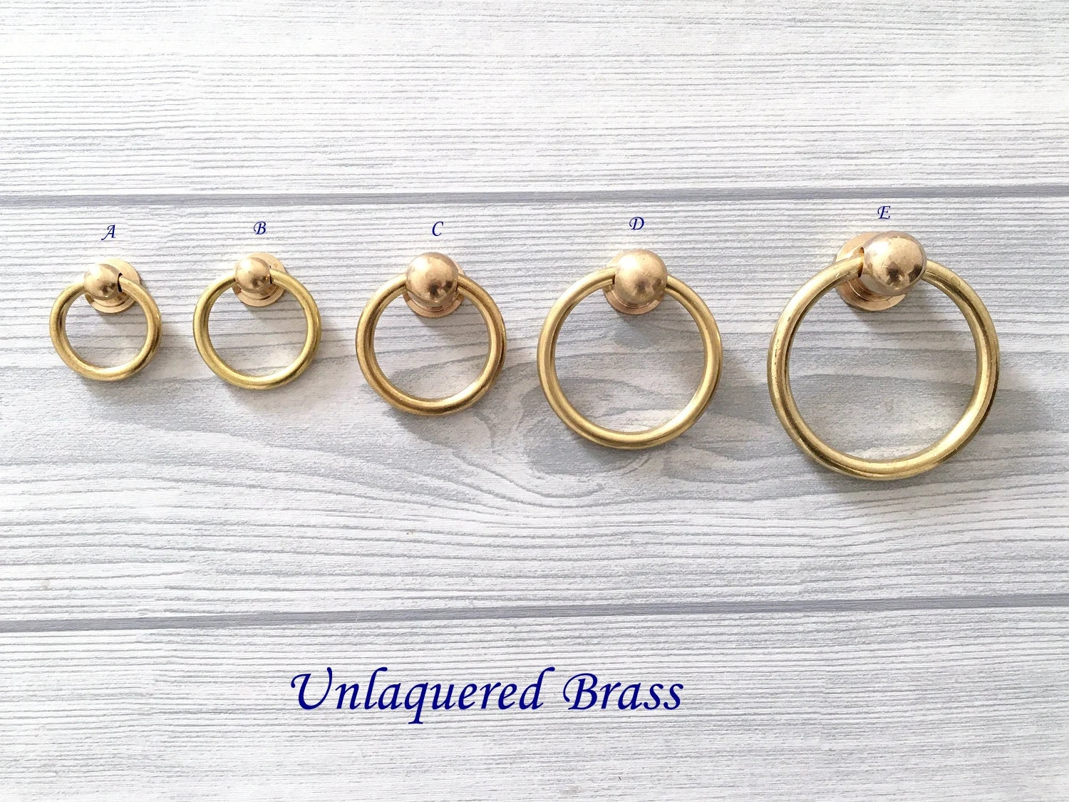 Ring Pull Brass Drop Knob Handles Bronze Unlaquered Vintage Style