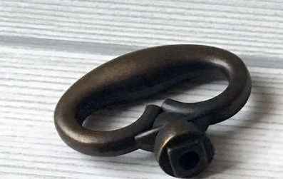 Vintage Look Antique Bronze Ring Drawer Pull with Backplate