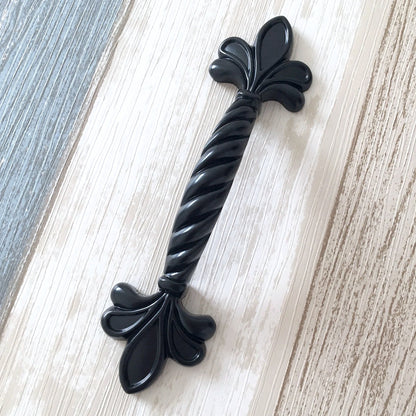 2.5" 64 mm Fleur De Lis Cabinet Pull, Vintage Style Drawer Handle