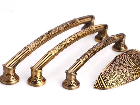 Antique Copper Cabinet Handles, Cup Drawer Pull, Retro Provincial Kitchen Hardware